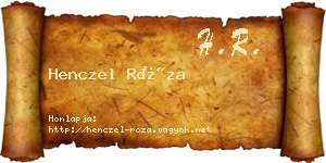 Henczel Róza névjegykártya
